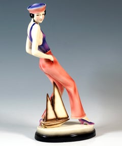 Goldscheider Viena "Danza marinera", Bailarina con traje de marinera, por Dakon, hacia 1928