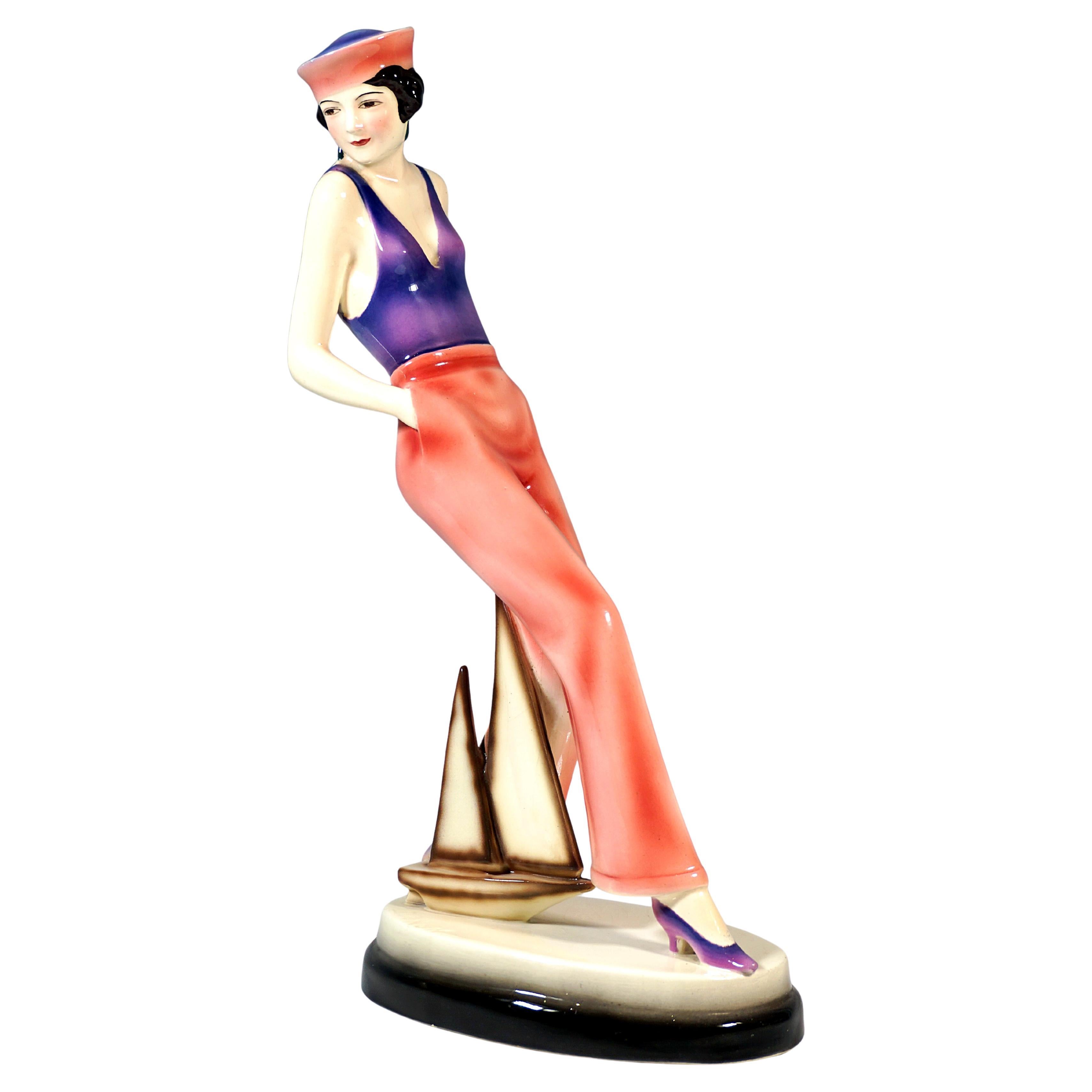 Goldscheider Vienna 
Sailor Dance
, Ballerina in costume da marinaio, di Dakon, 1928 ca. in vendita