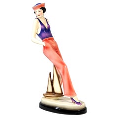 Goldscheider Vienna 'Sailor Dance', Dancer in Sailor Costume, by Dakon, ca 1928