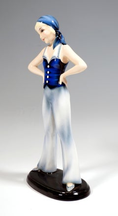 Goldscheider Vienna 'Sailor Girl' in Flared Pants by Stephan Dakon, c. 1933