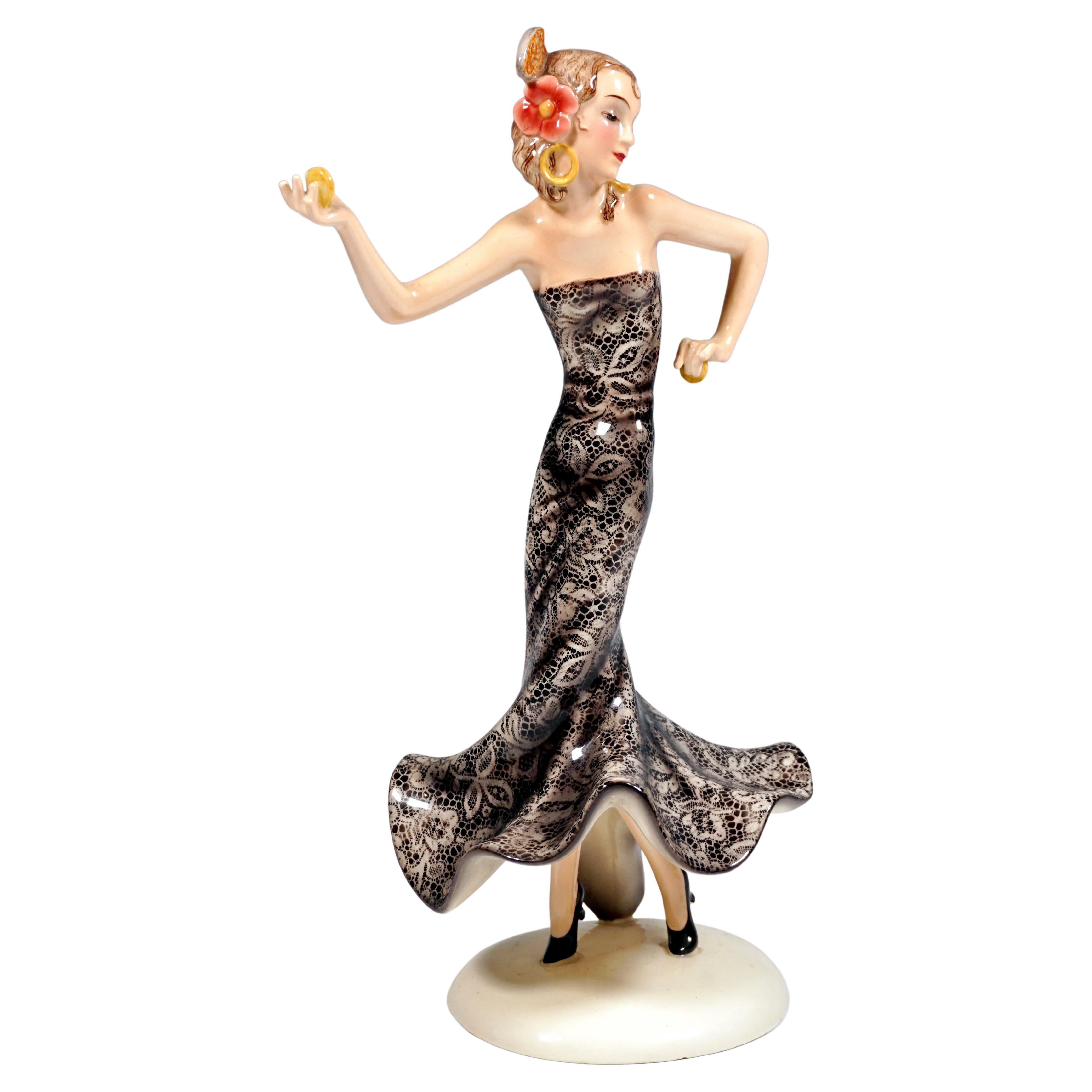 Goldscheider Vienna Spanish Dancer with Castanets, by Stephan Dakon, circa 1935