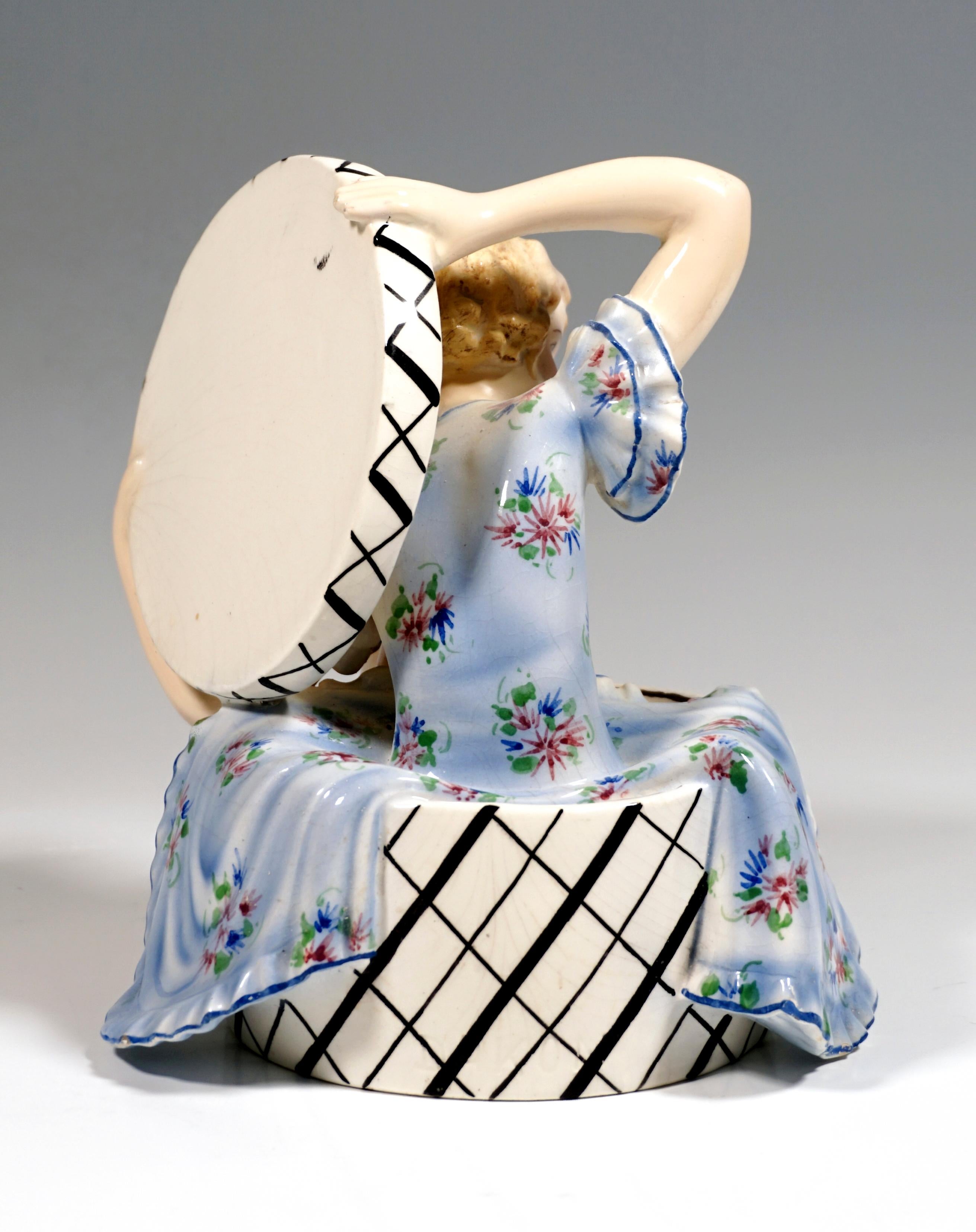 Austrian Goldscheider Vienna 'Surprise' Girl Sitting in a Bandbox by Dakon, circa 1935