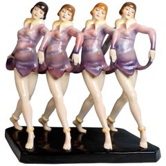 Goldscheider Vienna the 'Dolly Sisters' as a Group of Four by Stephan Dakon 1930
