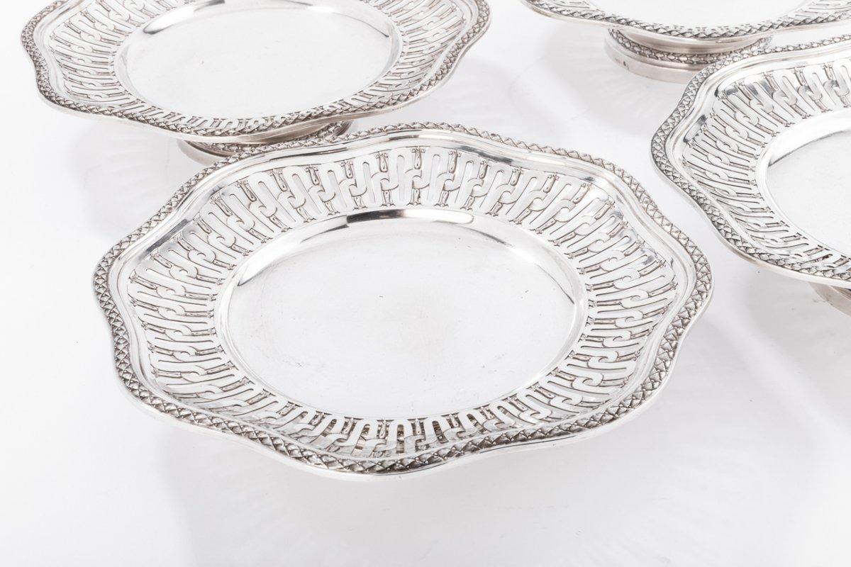 Orfebre A. Aucoc Conjunto De Cuatro Copas En Plata De Ley XIX Napoleón III en venta