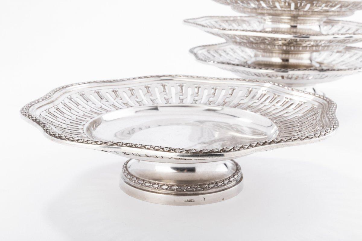 19th Century Goldsmith A. Aucoc Suite Of Four Cups In Sterling Silver Nineteenth For Sale