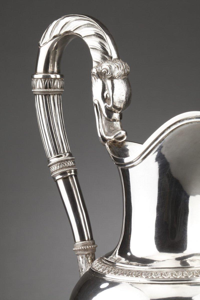 Goldsmith Antoine Michel - Ewer In Sterling Silver 1st Empire Period For Sale 11