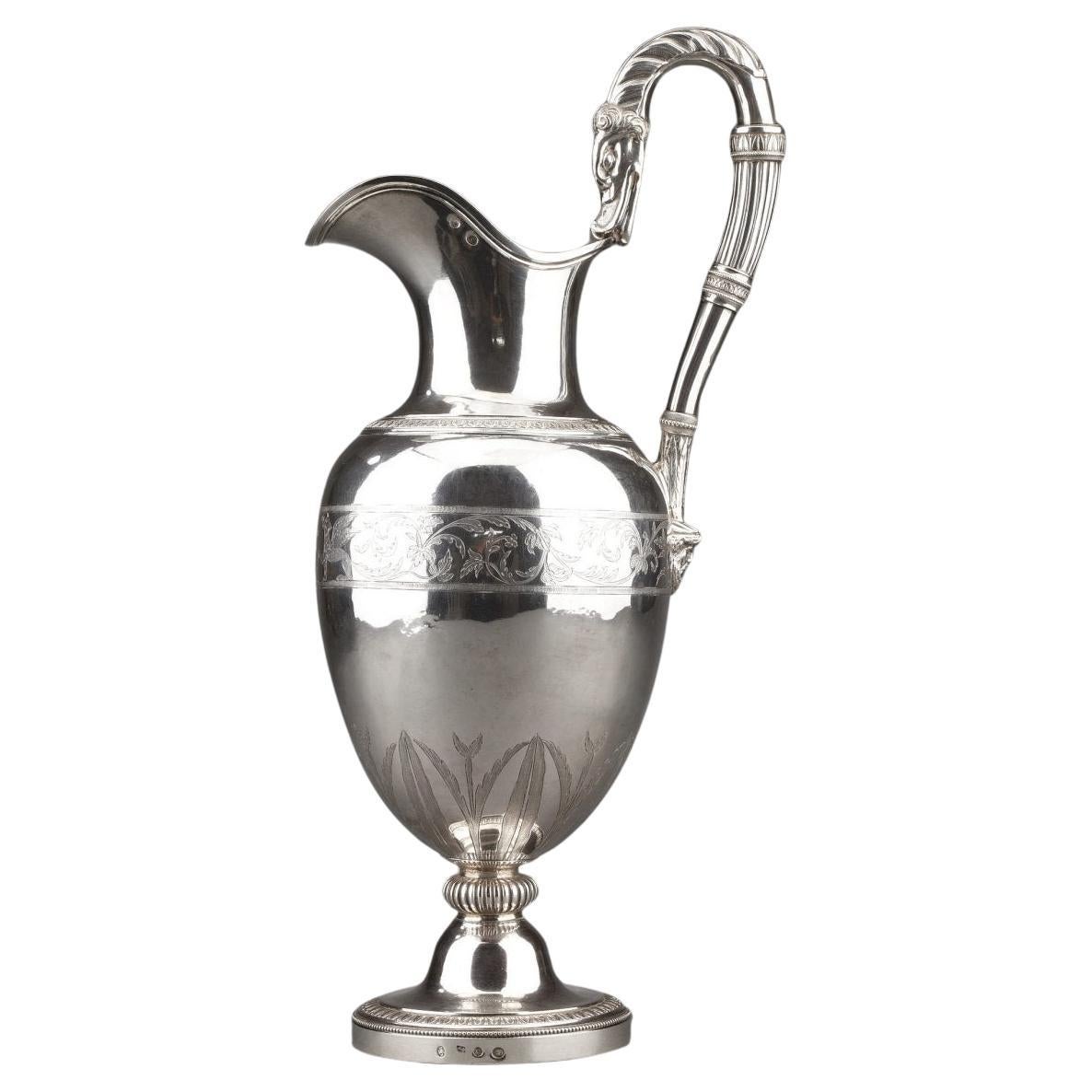 Goldsmith Antoine Michel - Ewer In Sterling Silver 1st Empire Period For Sale
