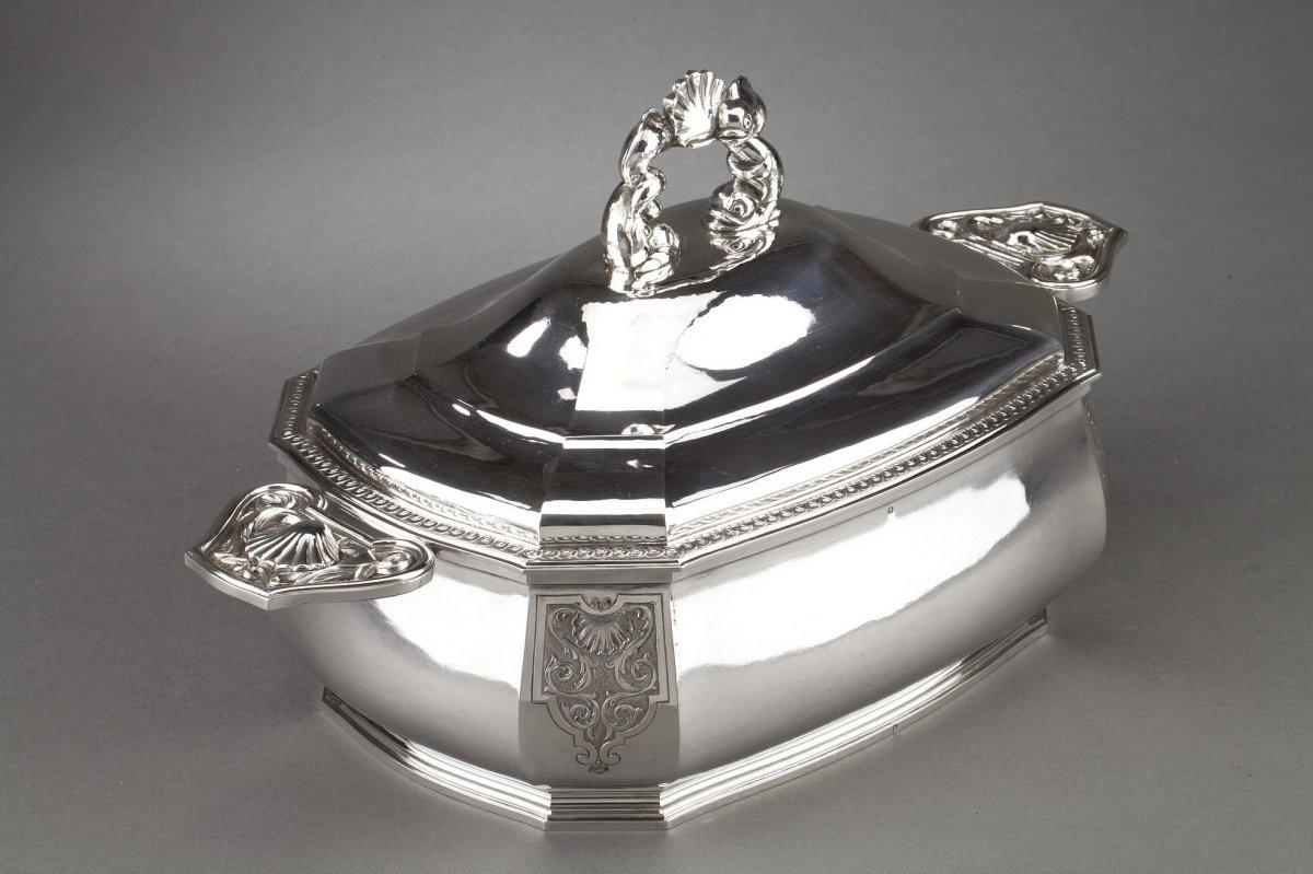 20th Century Goldsmith Bancelin - Soup Tureen In Sterling Silver Around 1950/1960 For Sale
