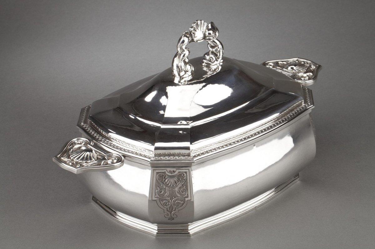 20ième siècle Soupière Bancelin - Orfèvrerie en argent sterling vers 1950/1960 en vente