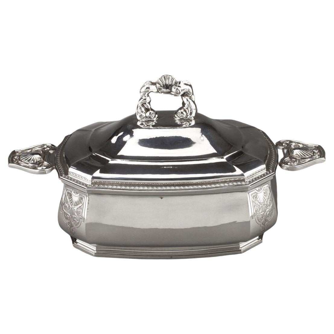 Goldschmiede Bancelin - Suppenterrine aus Sterlingsilber um 1950/1960