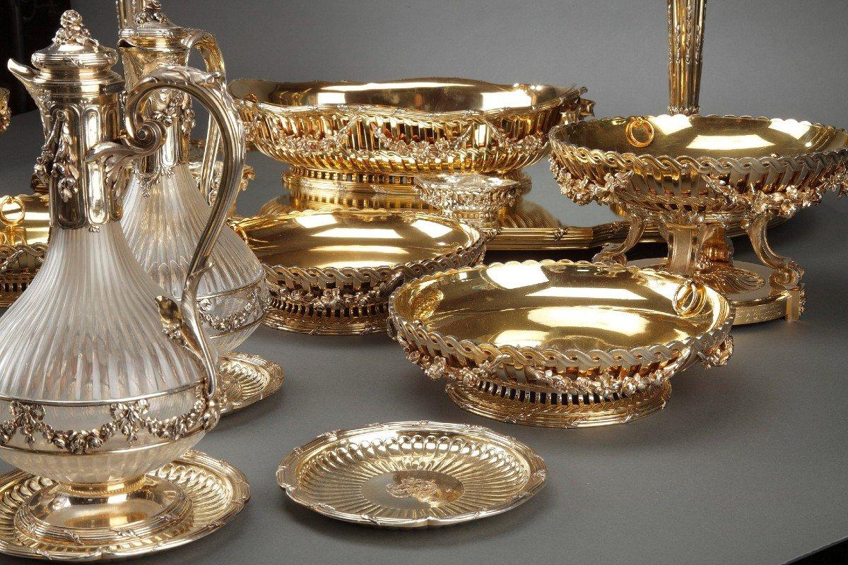 Goldsmith Boin Taburet - Set Of 19 Parts Decoration Of Table In Vermeil In Excellent Condition For Sale In SAINT-OUEN-SUR-SEINE, FR