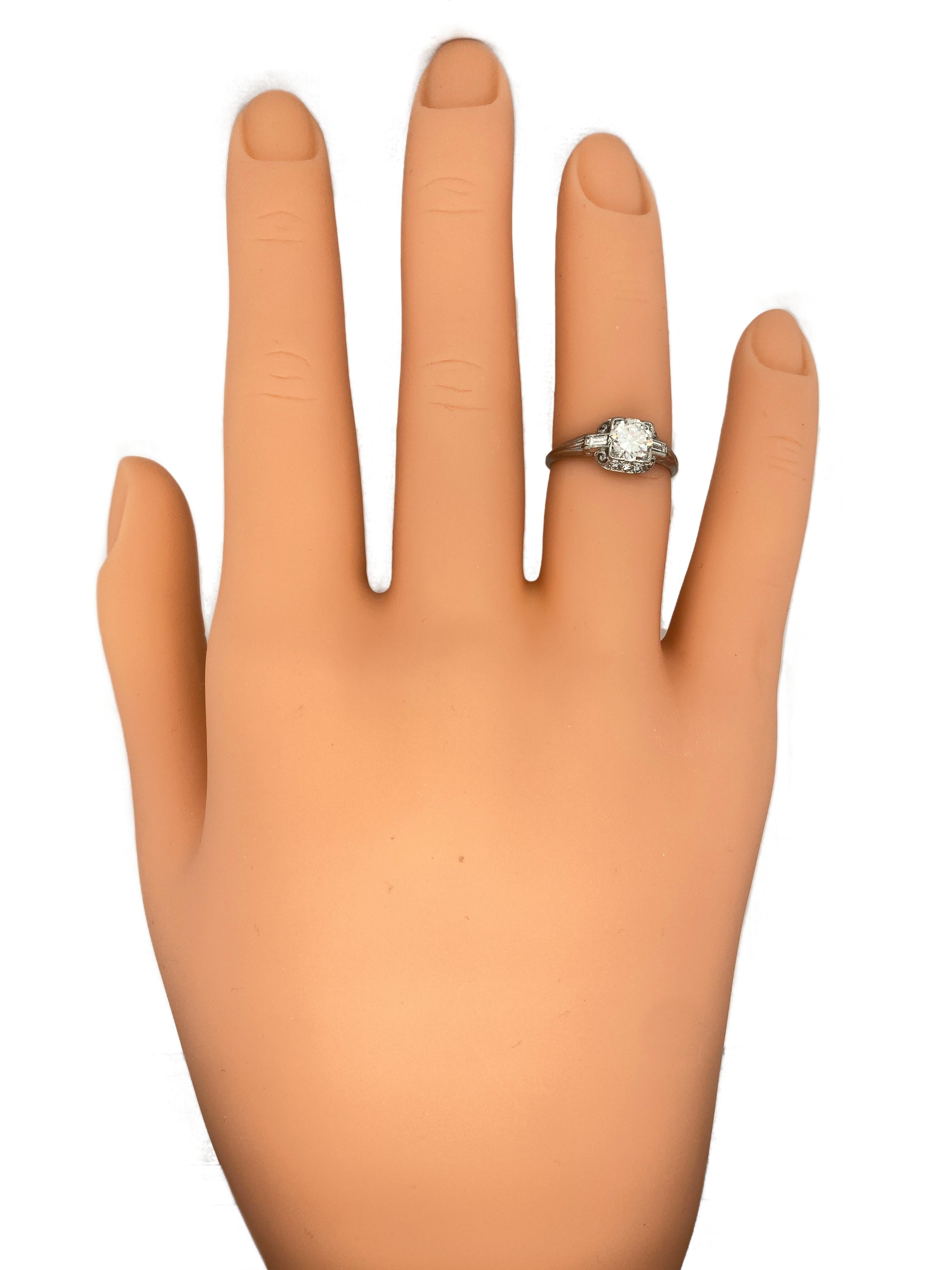 Goldsmith Bros. 1932 0.80 Carat Diamond Engagement Ring in Platinum For Sale 1