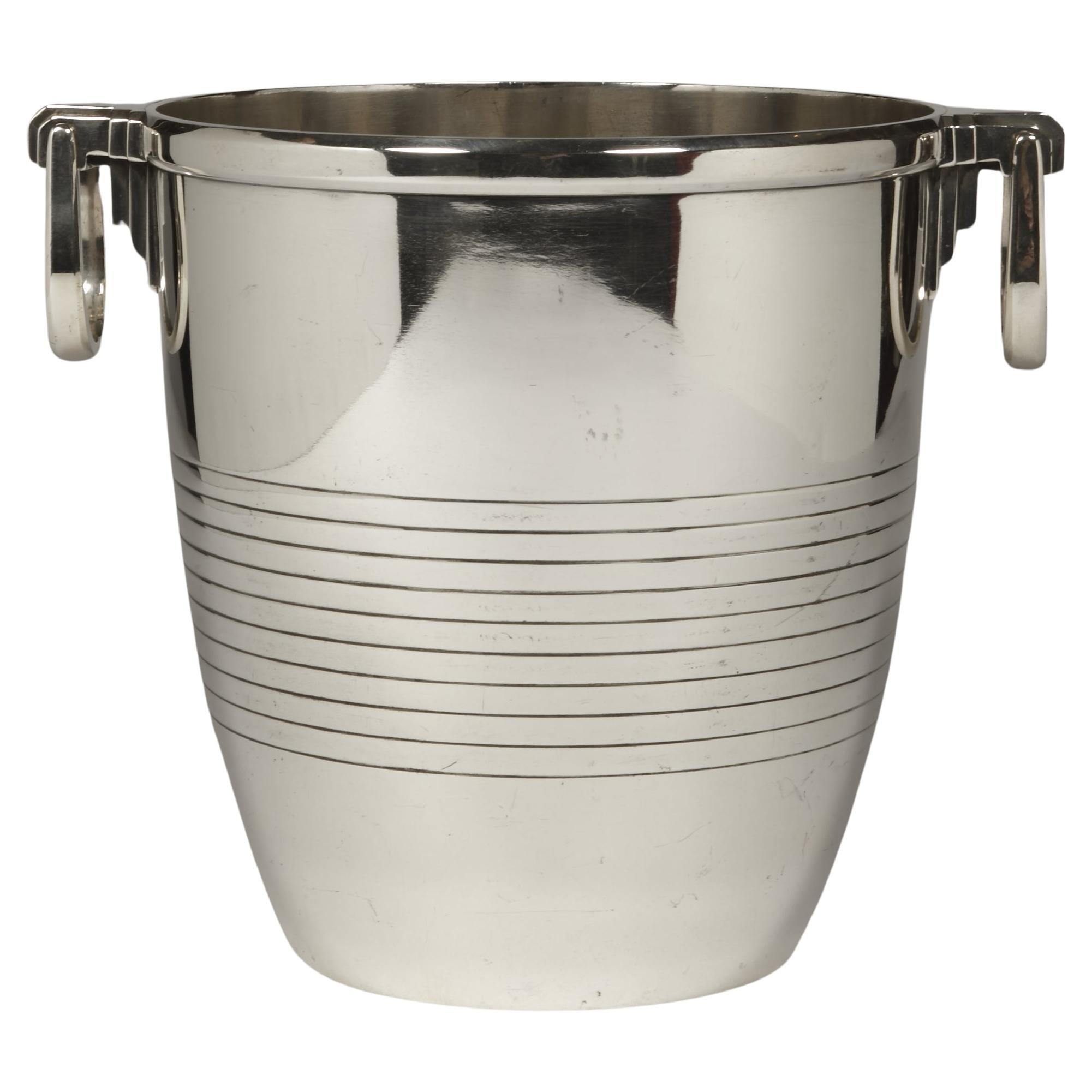Goldsmith Campenhout - Art Deco Period Solid Silver Wine Cooler For Sale