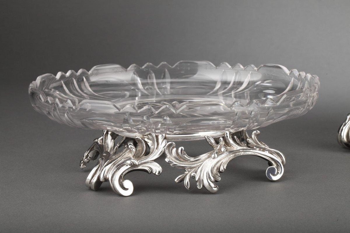 Orfebre Cardeilhac - Sobremesa 3 Vasos De Plata De Ley Y Cristal Nineteent en venta 2