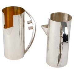 Retro GOLDSMITH : CARLO SCARPA - Two 20th Century Solid Silver Pitchers