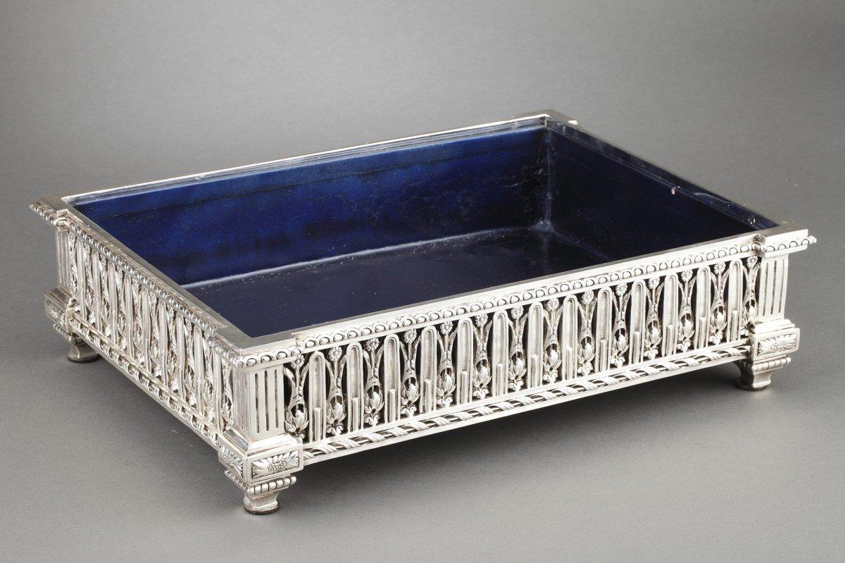 Goldsmith Christofle - Planter In Silver Bronze XIXth Century For Sale 5