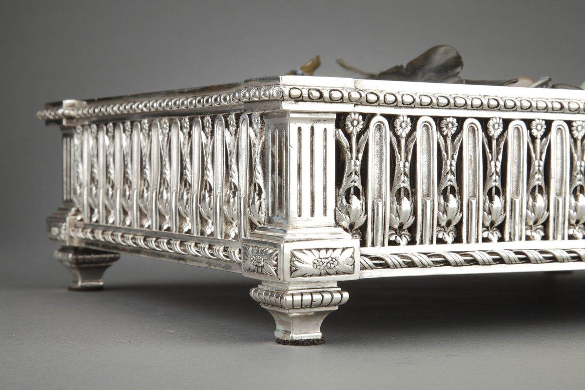 19th Century Goldsmith Christofle - Planter In Silver Bronze XIXth Century For Sale