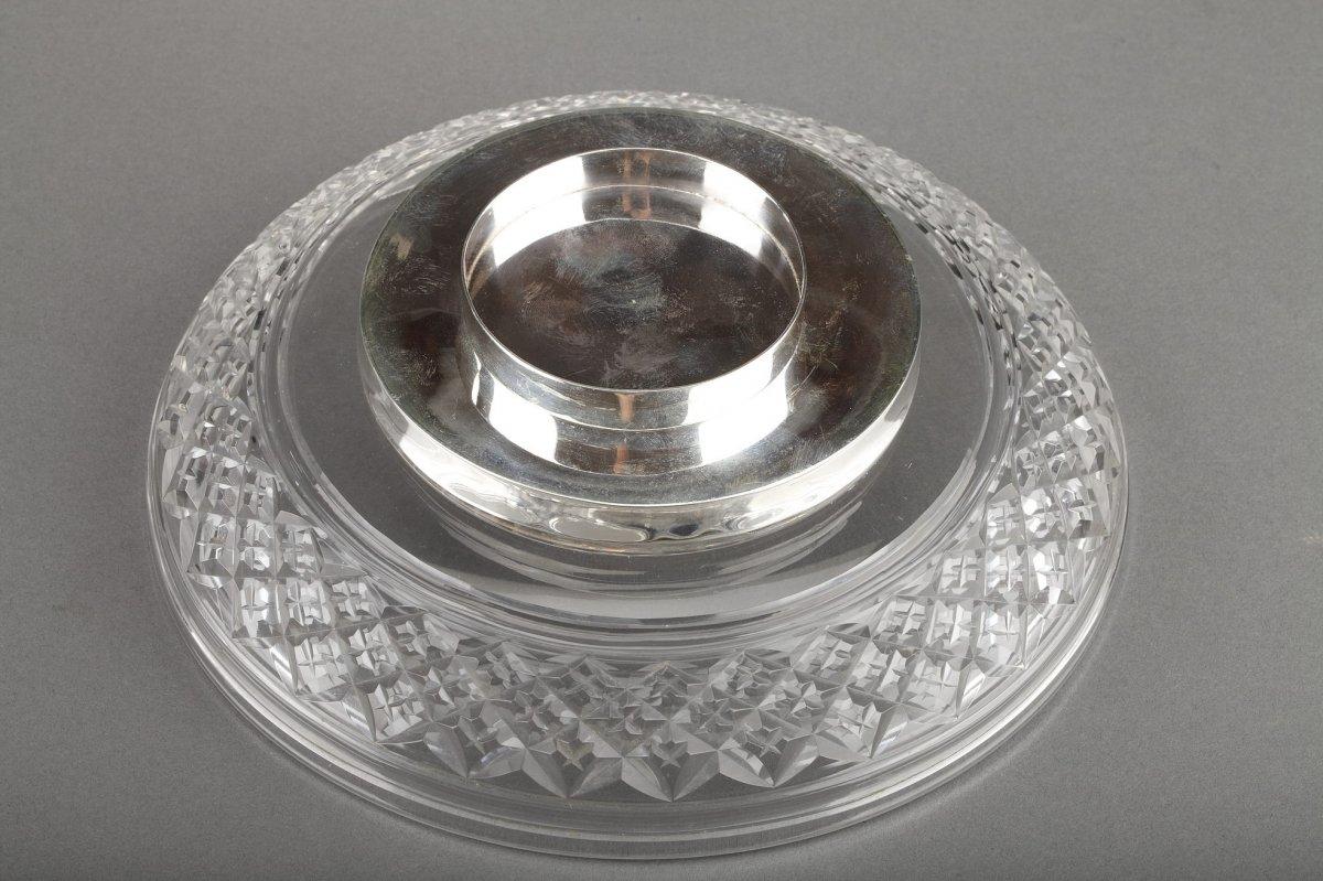 Orfèvre Christofle - Centre de table en bronze argenté et coupe en cristal du XIXe siècle en vente 2