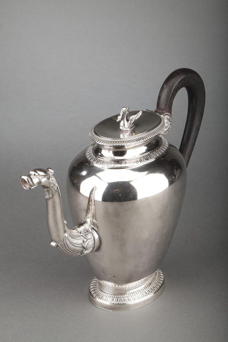 Empire Goldsmith G. Keller - Teapot In Sterling Silver Nineteenth For Sale