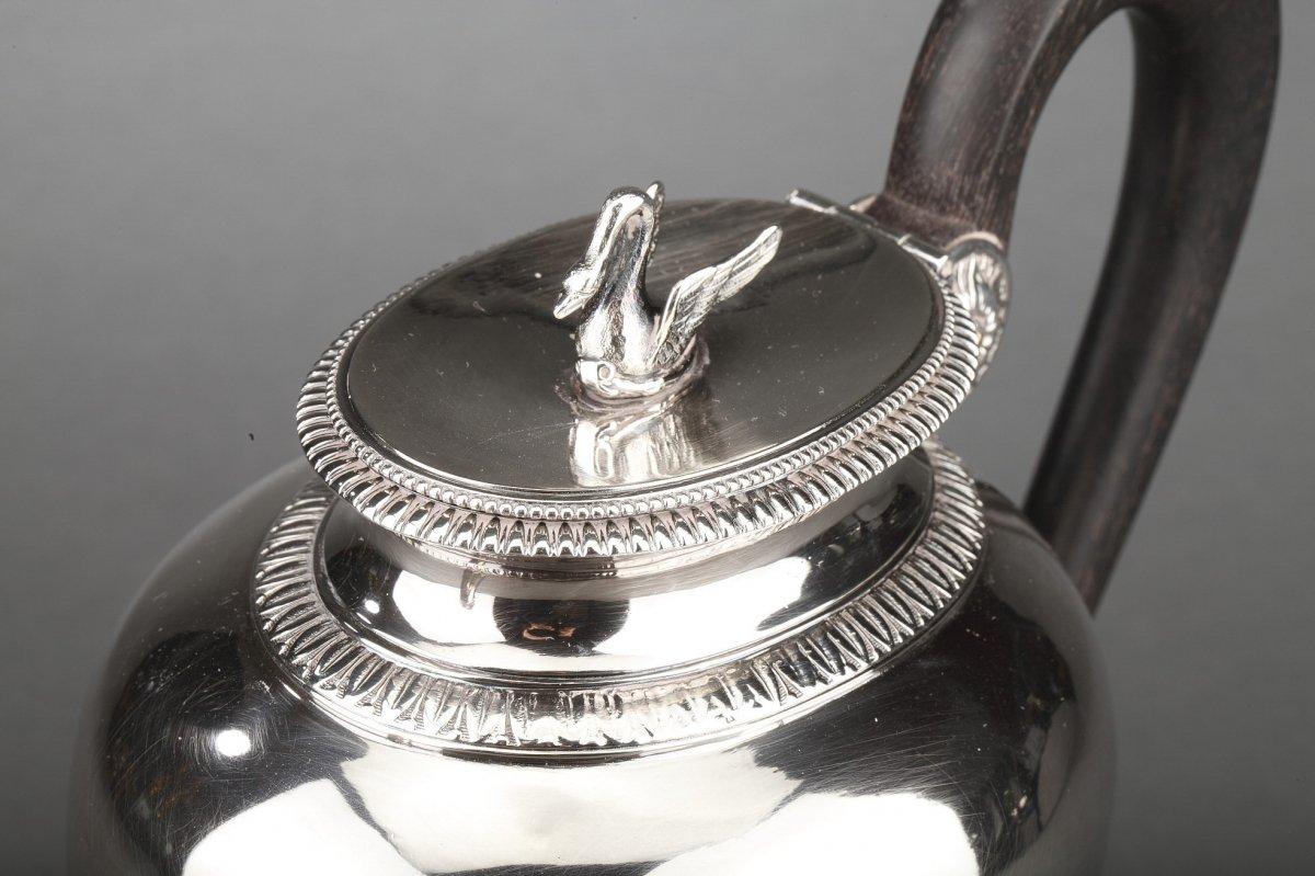 French Goldsmith G. Keller - Teapot In Sterling Silver Nineteenth For Sale
