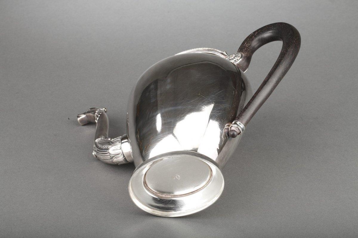 Goldsmith G. Keller - Teapot In Sterling Silver Nineteenth In Excellent Condition For Sale In SAINT-OUEN-SUR-SEINE, FR