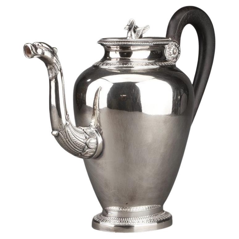 Goldsmith G. Keller - Teapot In Sterling Silver Nineteenth For Sale