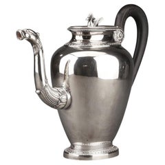 Antique Goldsmith G. Keller - Teapot In Sterling Silver Nineteenth