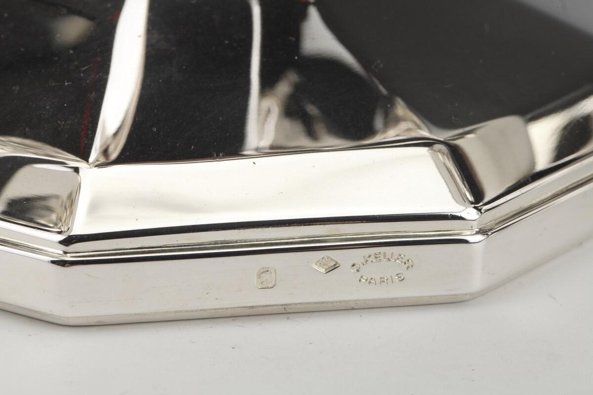 GOLDSMITH GUSTAVE KELLER - Pair of Sterling Silver Candelabra Art Deco 1930 For Sale 6