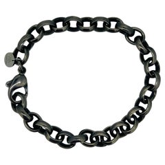 Goldsmith handmade rhodium plated sterling silver chain bracelet