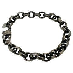 Goldsmith handmade rhodium plated sterling silver chain bracelet