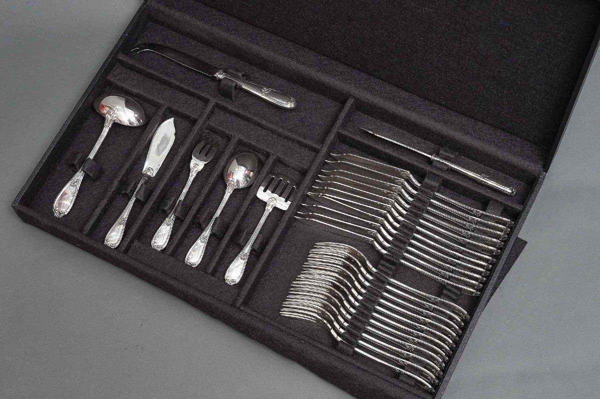 Goldsmith Henin - Cutlery Set In Sterling Silver 120 Pieces - Minerva - XXth For Sale 4