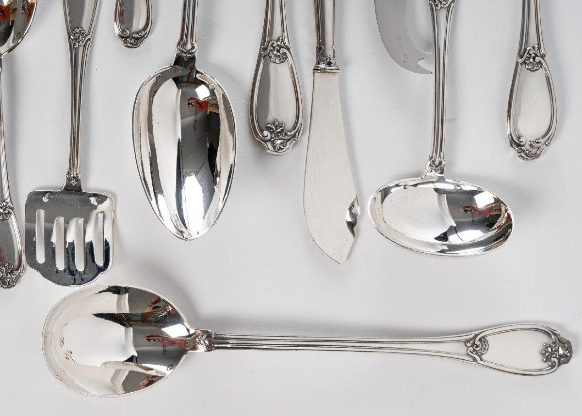 Goldsmith Henin - Cutlery Set In Sterling Silver 120 Pieces - Minerva - XXth In Excellent Condition For Sale In SAINT-OUEN-SUR-SEINE, FR