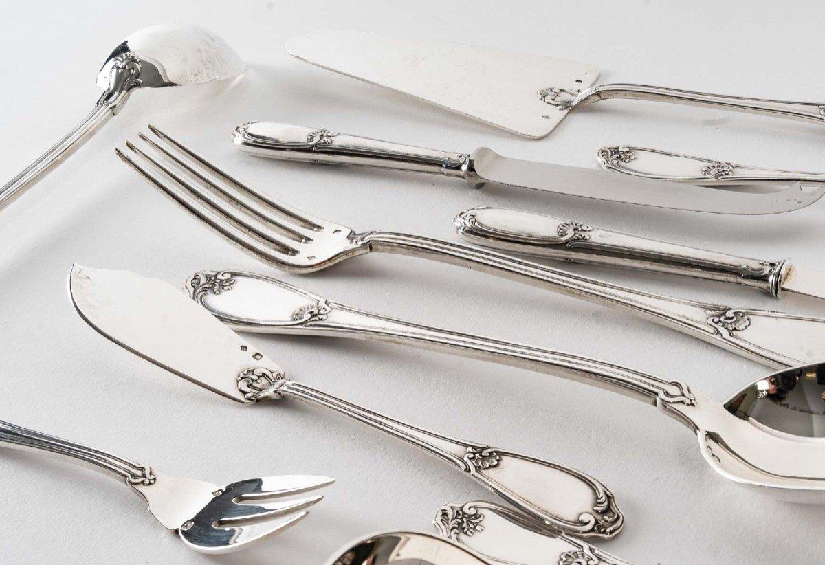 Goldsmith Henin - Cutlery Set In Sterling Silver 120 Pieces - Minerva - XXth For Sale 1