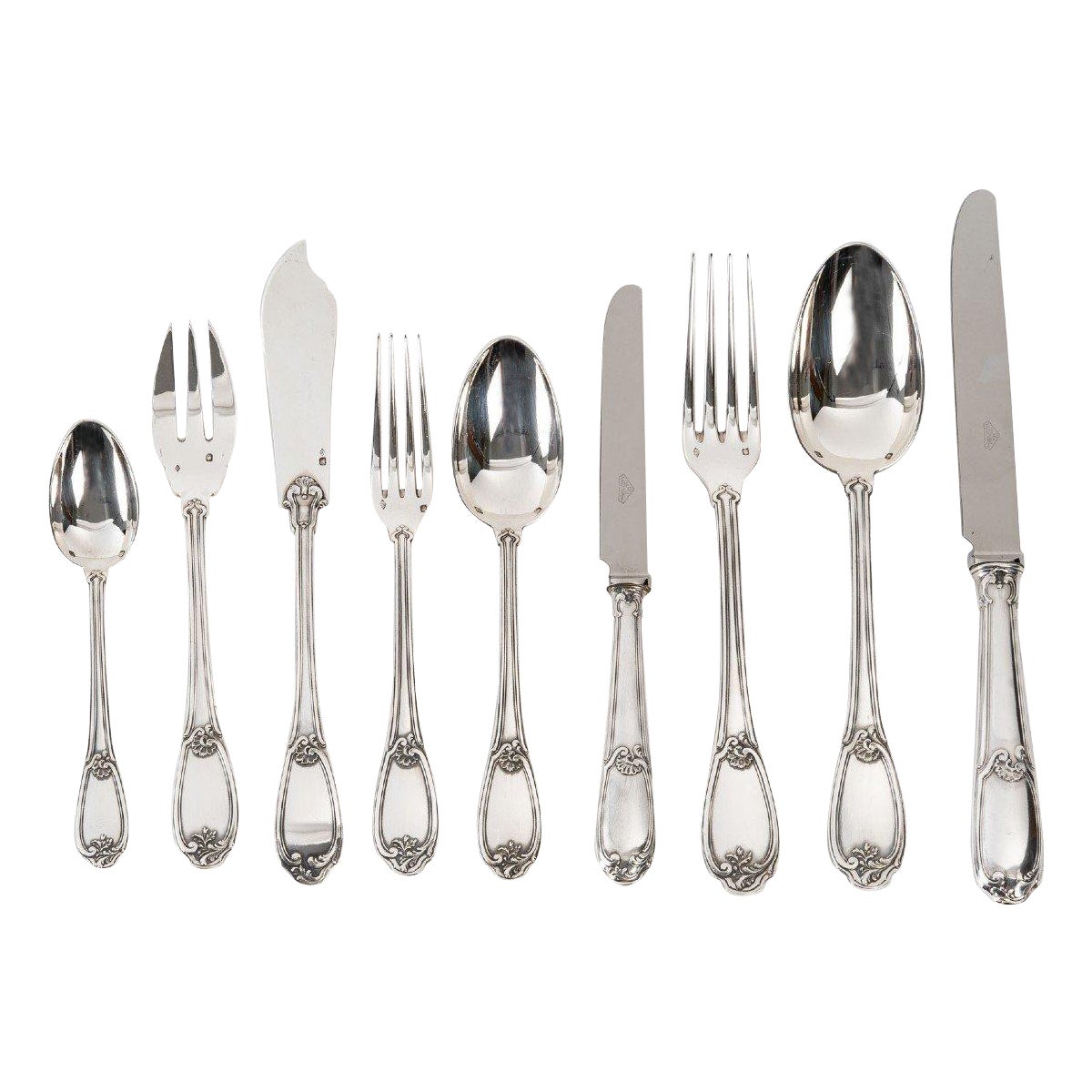 Goldschmied Henin - Besteck-Set in Sterling Silber 120 Pieces - Minerva - XX.