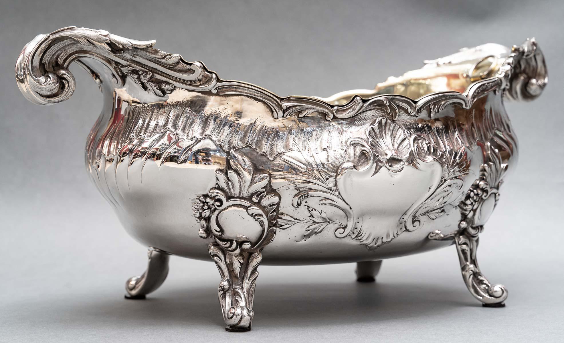 Goldsmith: j.b. Francois - important 19th century solid silver planter For Sale 3