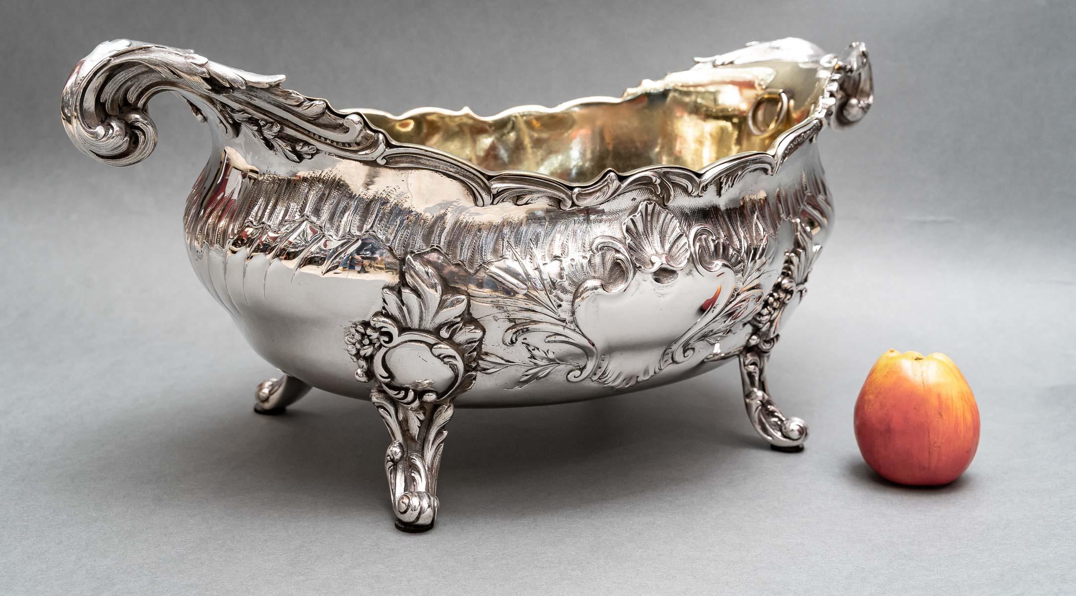 Goldsmith: j.b. Francois - important 19th century solid silver planter For Sale 5