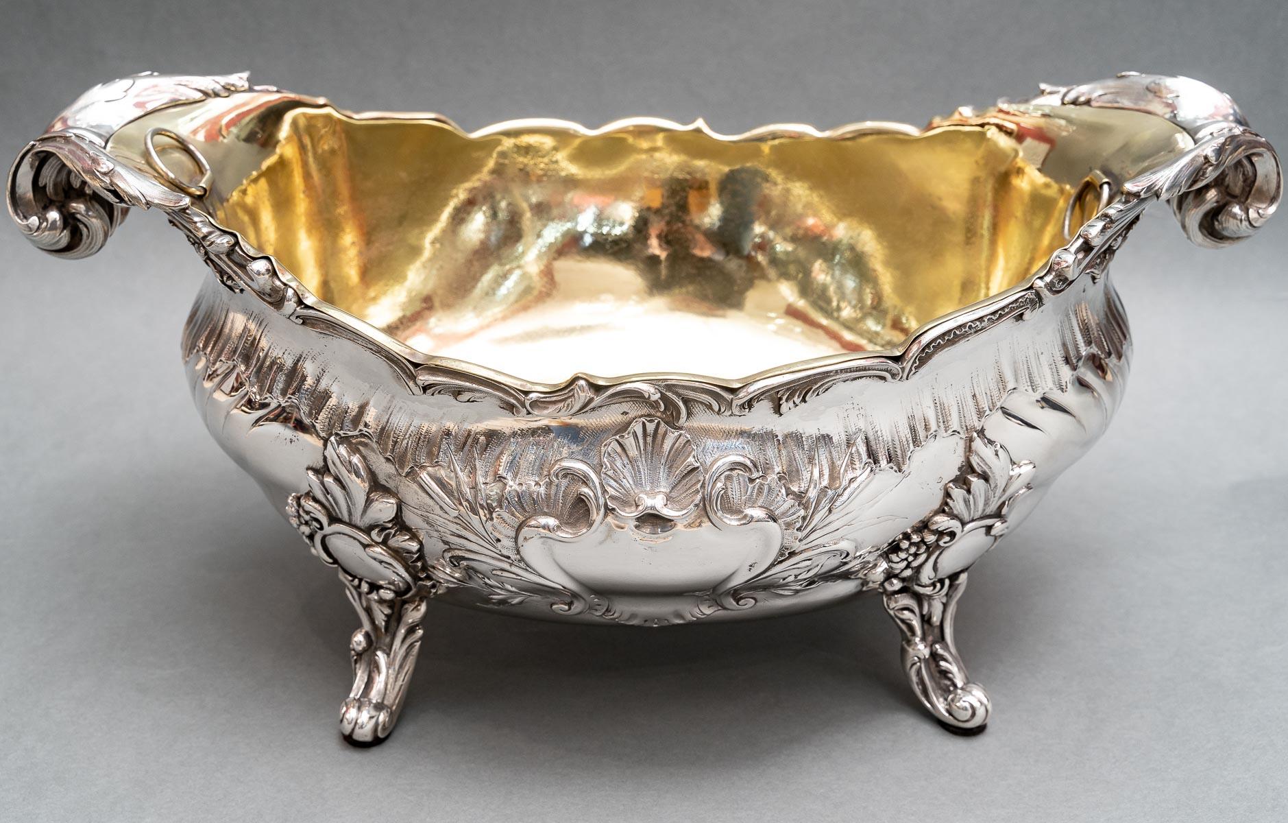 Goldsmith: j.b. Francois - important 19th century solid silver planter For Sale 8