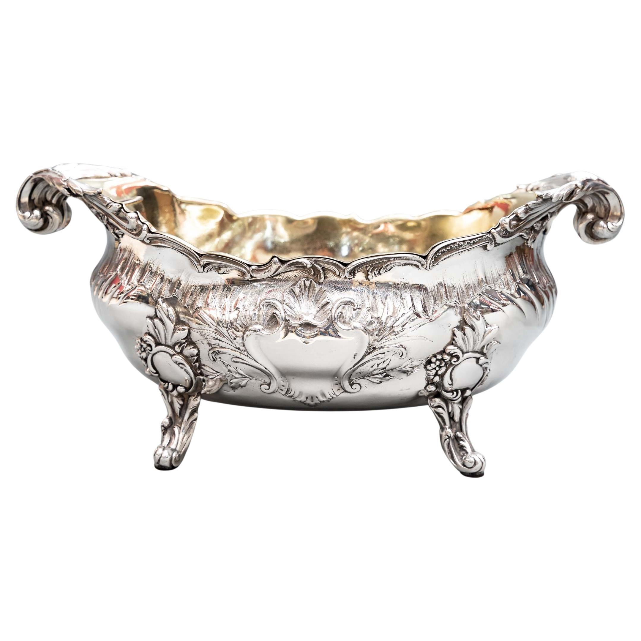 Goldsmith: j.b. Francois - important 19th century solid silver planter For Sale