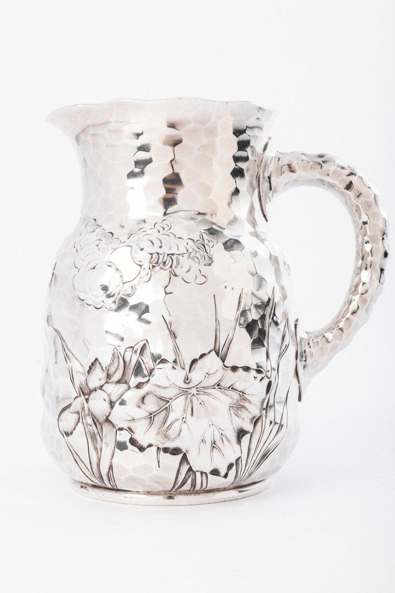 Goldsmith Je Caldwell - Jug In Hammered Sterling Silver Twentieth Century For Sale 8