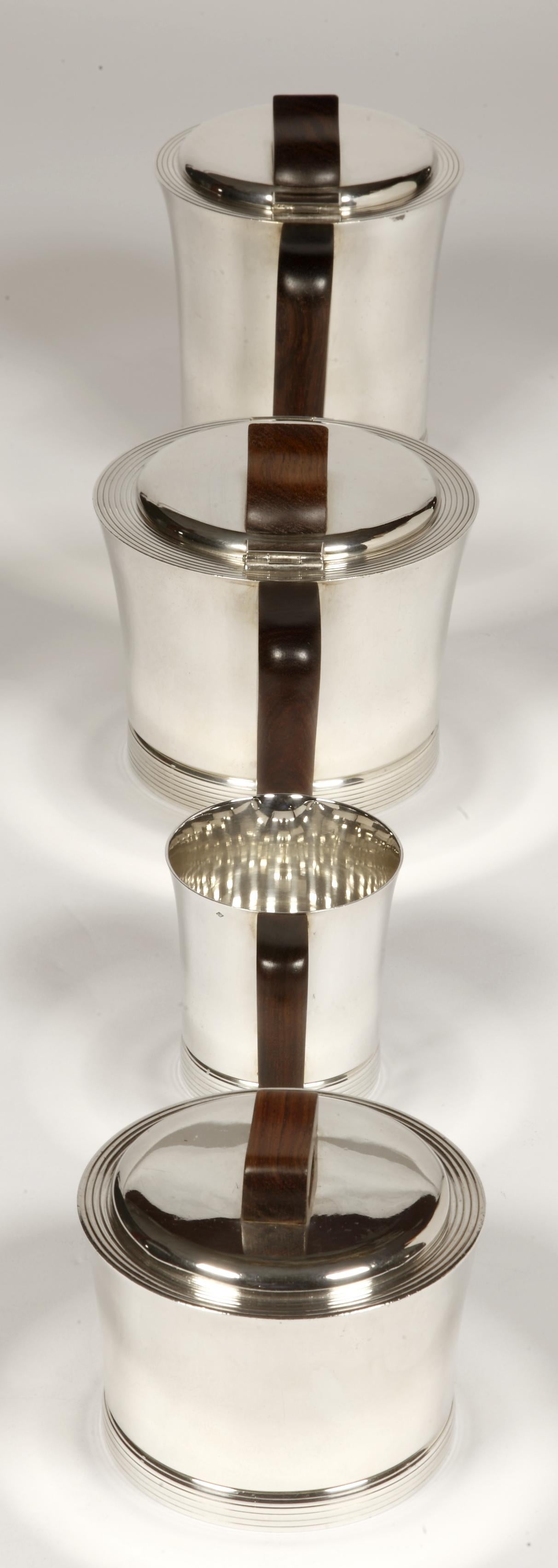 20ième siècle Orfèvre Jean E. Puiforcat - Service à café et thé en argent sterling d'époque 1930