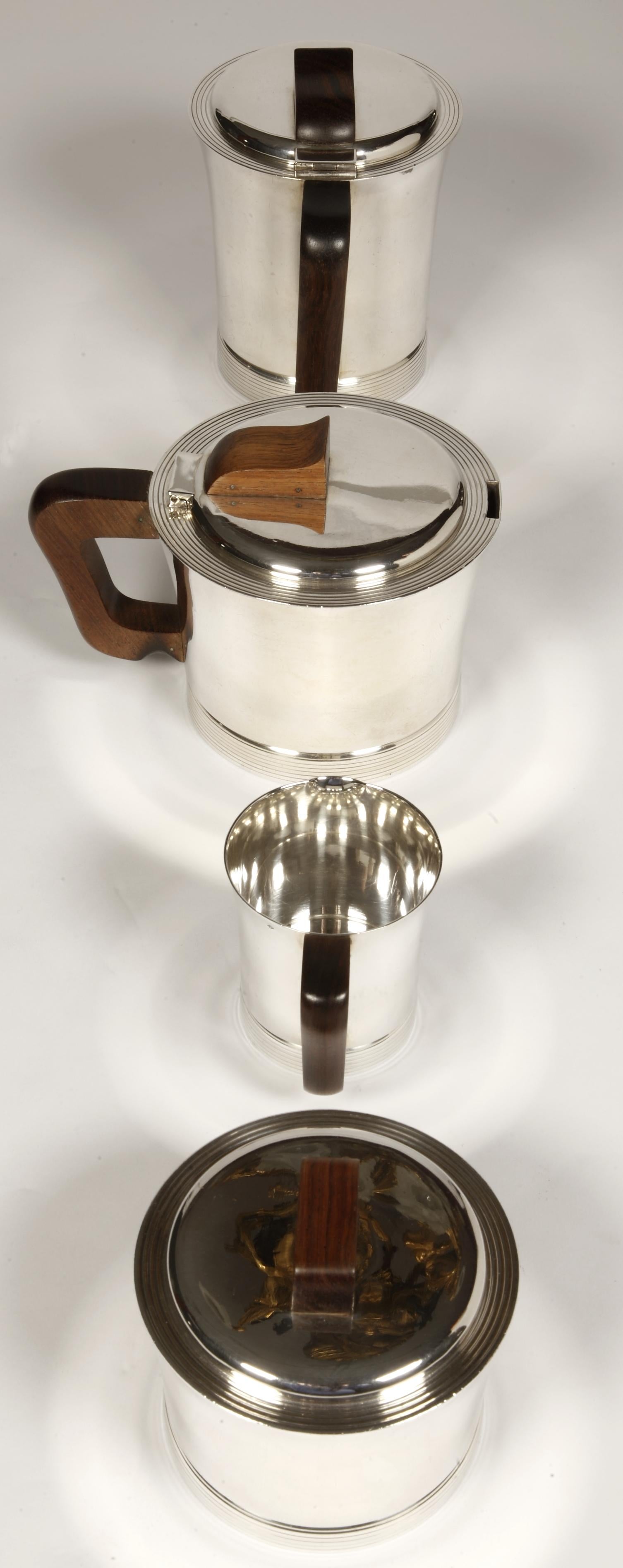 Goldsmith Jean E. Puiforcat - Coffee Tea Service In Sterling Silver Period 1930 For Sale 2