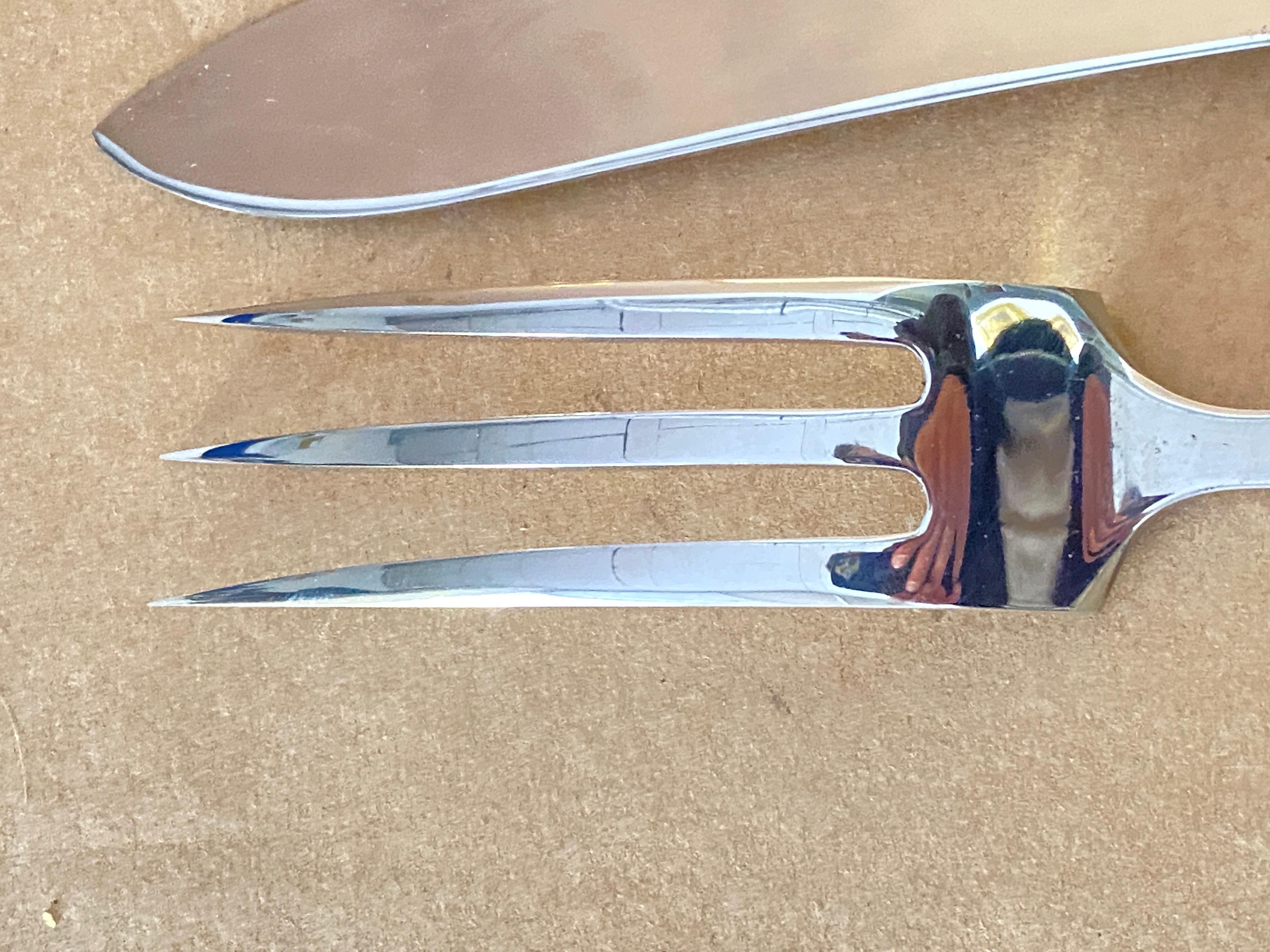 Goldsmith lamb cutlery by Guepe & Poly, France 1970, Fork and Knife 2 pieces In Excellent Condition For Sale In Auribeau sur Siagne, FR