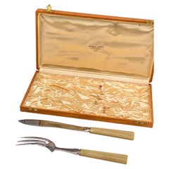 Used Goldsmith lamb cutlery by Guepe & Poly, France 1970, Fork and Knife 2 pieces