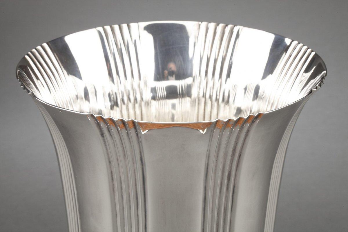 Goldsmith Lapparra - Vase In Sterling Silver Art Deco Period In Excellent Condition For Sale In SAINT-OUEN-SUR-SEINE, FR