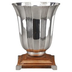 Vintage Goldsmith Lapparra - Vase In Sterling Silver Art Deco Period