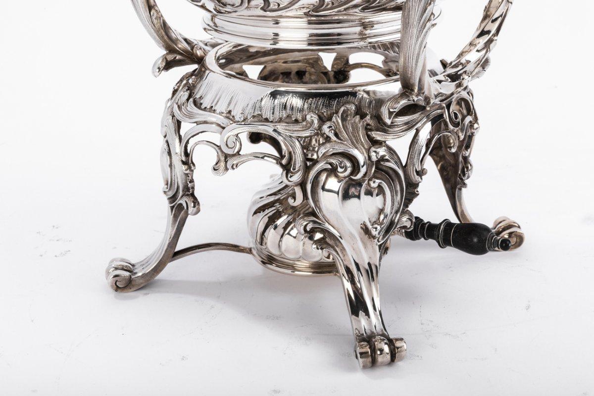 Louis XV Goldsmith Martin Marie Vve - Samovar Rockery In Solid Silver Xixth For Sale