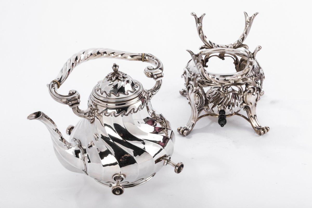 Goldschmiede Martin Marie Vve - Samovar Rockery In massivem Silber Xixth (Französisch) im Angebot