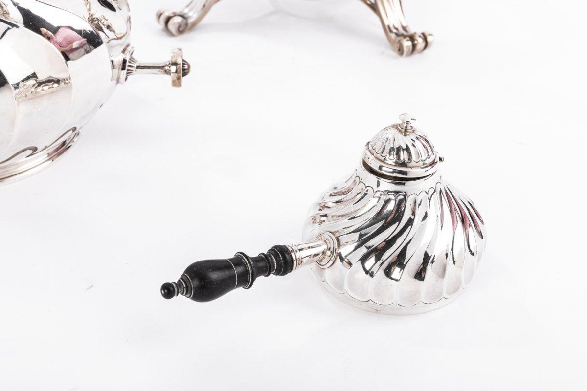 Goldschmiede Martin Marie Vve - Samovar Rockery In massivem Silber Xixth im Angebot 2