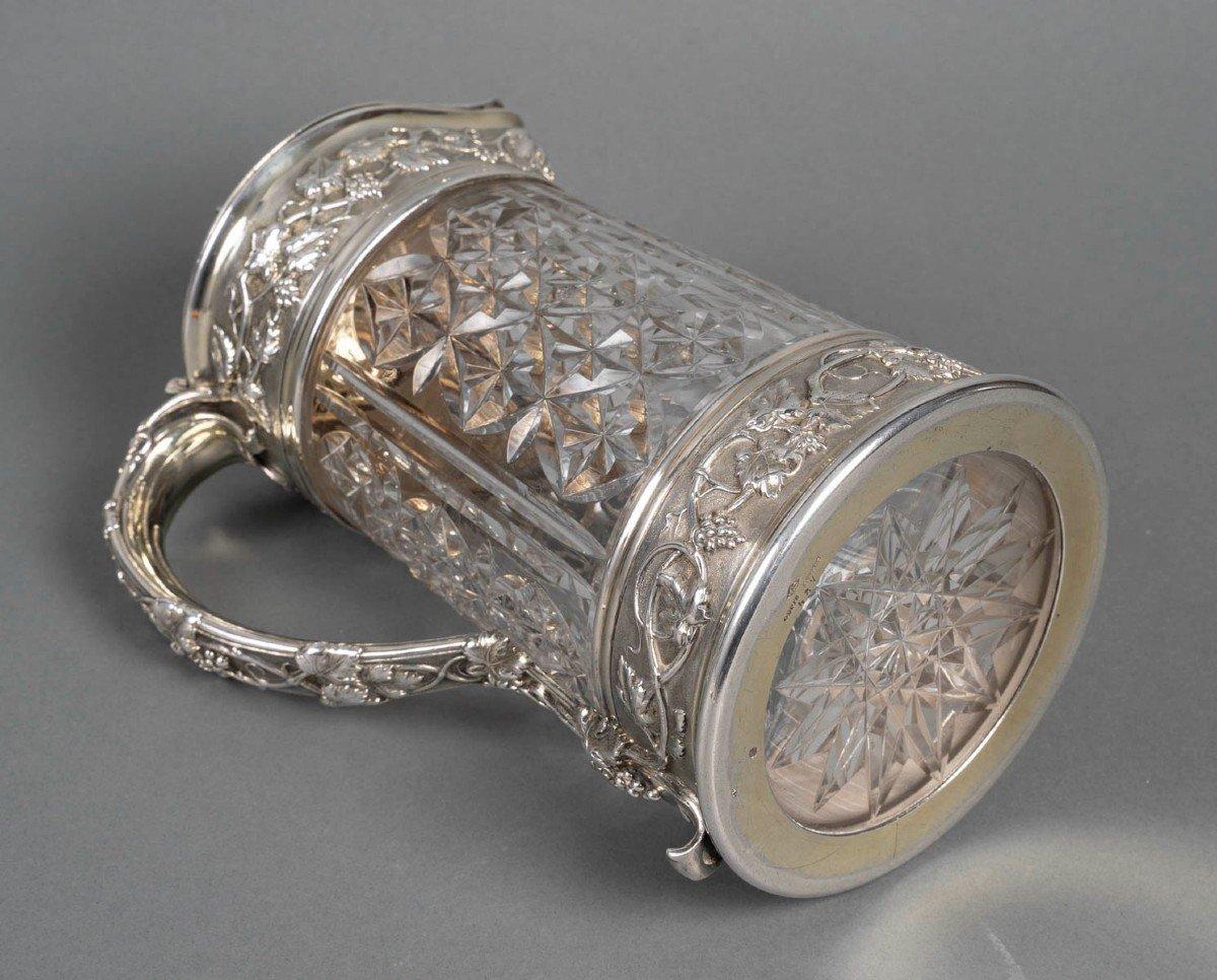 Goldsmith Odiot - Cut Crystal Pitcher Mounted In Sterling Silver 19th Century For Sale 5