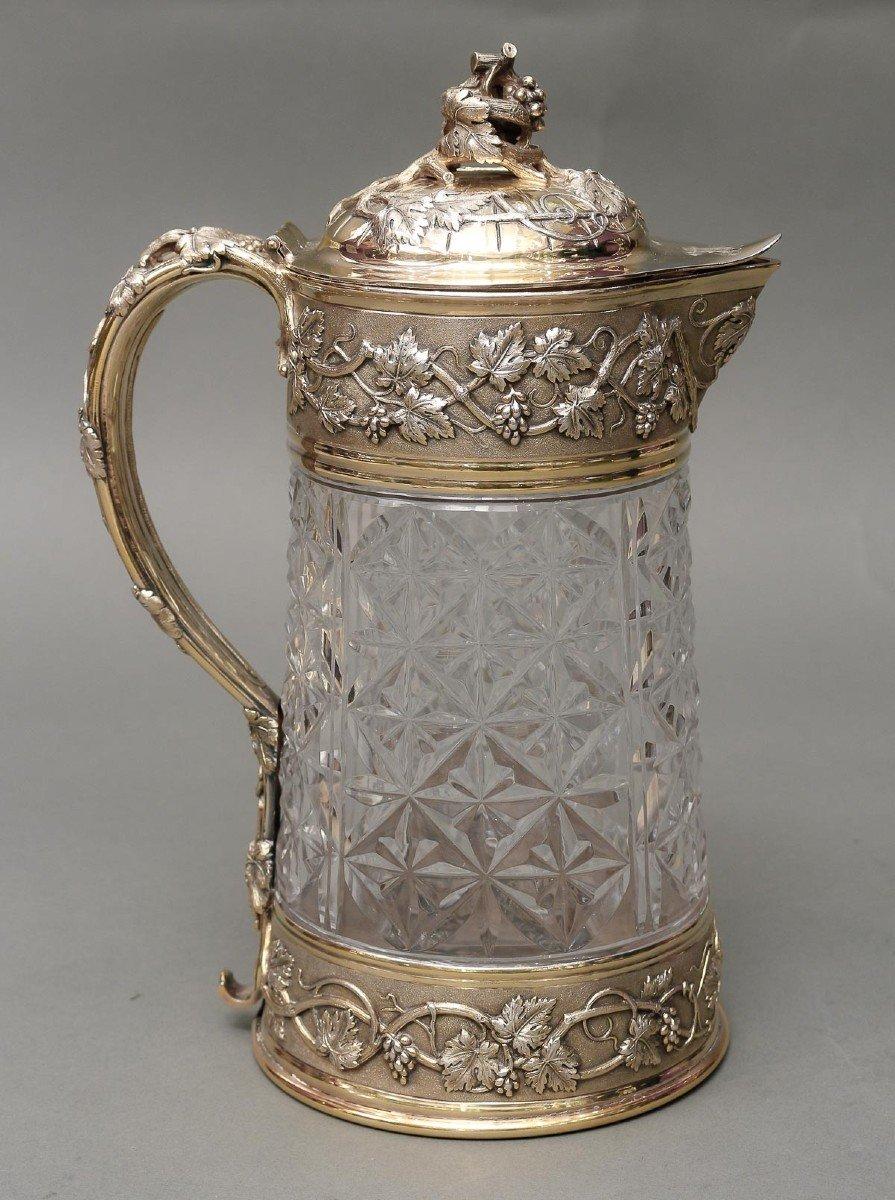 Goldsmith Odiot - Cut Crystal Pitcher Mounted In Vermeil 19th Century For Sale 6